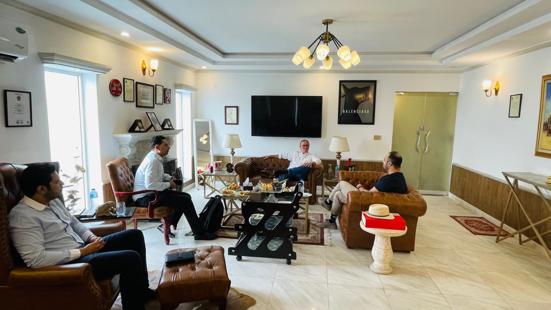 The lounge, where client calls and meetings happen